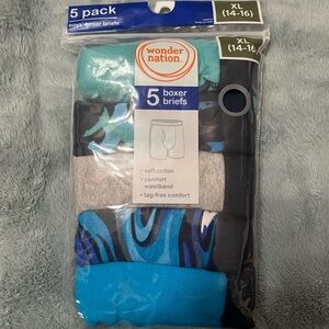 Wonder Nation Boxer Briefs 5-Pack Blue and Gray